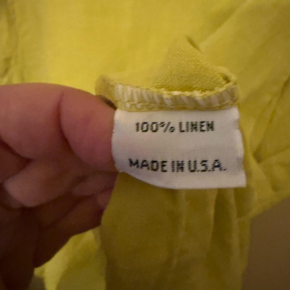 bryn Walker Linen Dress in Chartreuse Yellow-Green - Picture 6 of 7